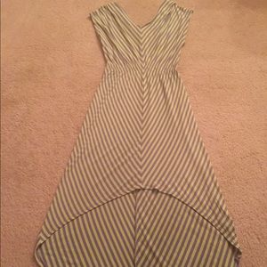 Mossimo Mint Green and Gray Striped High Low Dress
